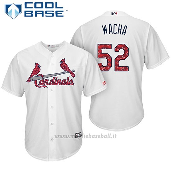 Maglia Baseball Uomo St. Louis Cardinals 2017 Estrellas y Rayas Michael Wacha Bianco Cool Base